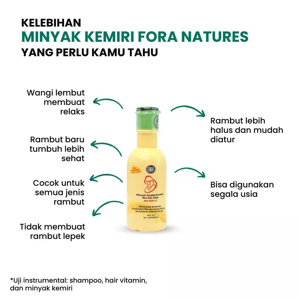 Fora natures minyak Rambut kemiri 65ml ~ Original 100%