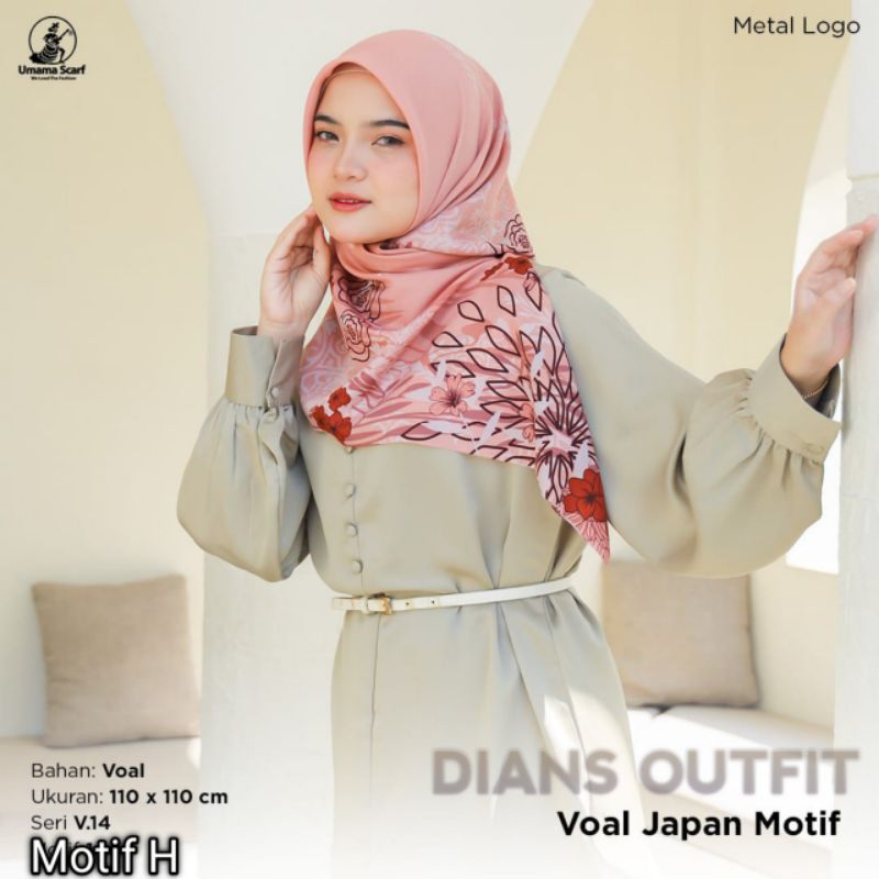 Umama - Voal Japan Print LC Kerudung Motif Segi Empat Umama Scarf Original