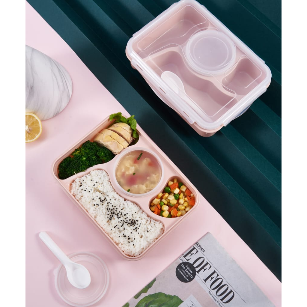 LUNCH BOX KOTAK MAKAN 4 SEKAT  BENTO TERBARU KOTAK MAKAN /SEKAT SUP KODE 5731