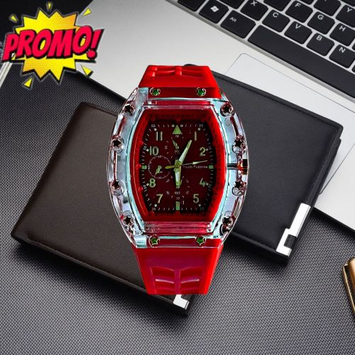 (BW) JAM TANGAN PRIA/WANITA OVAL STRAP RUBBER HP-186