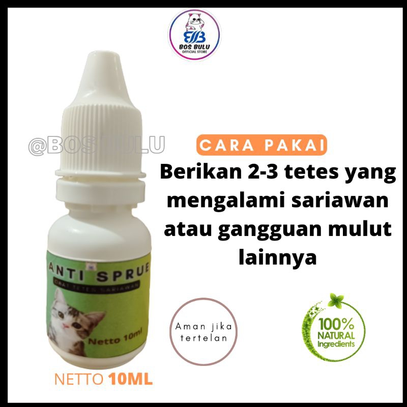 anti sprue obat tetes sariawan infeksi mulut bau berliur kucing  10ml