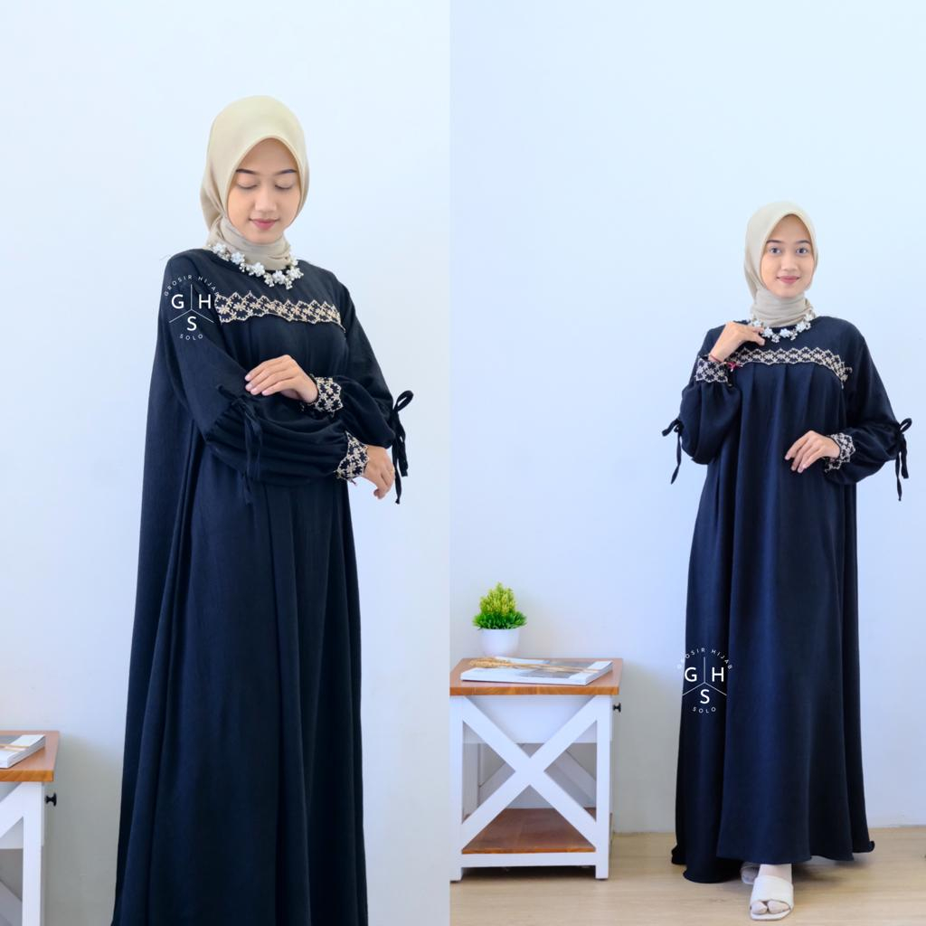 IRENA GAMIS OVERSIZE MAXI RENDA TALI DAILY BUSUI DRESS WANITA CRINCLE AIRFLOW PREMIUM (DBY)