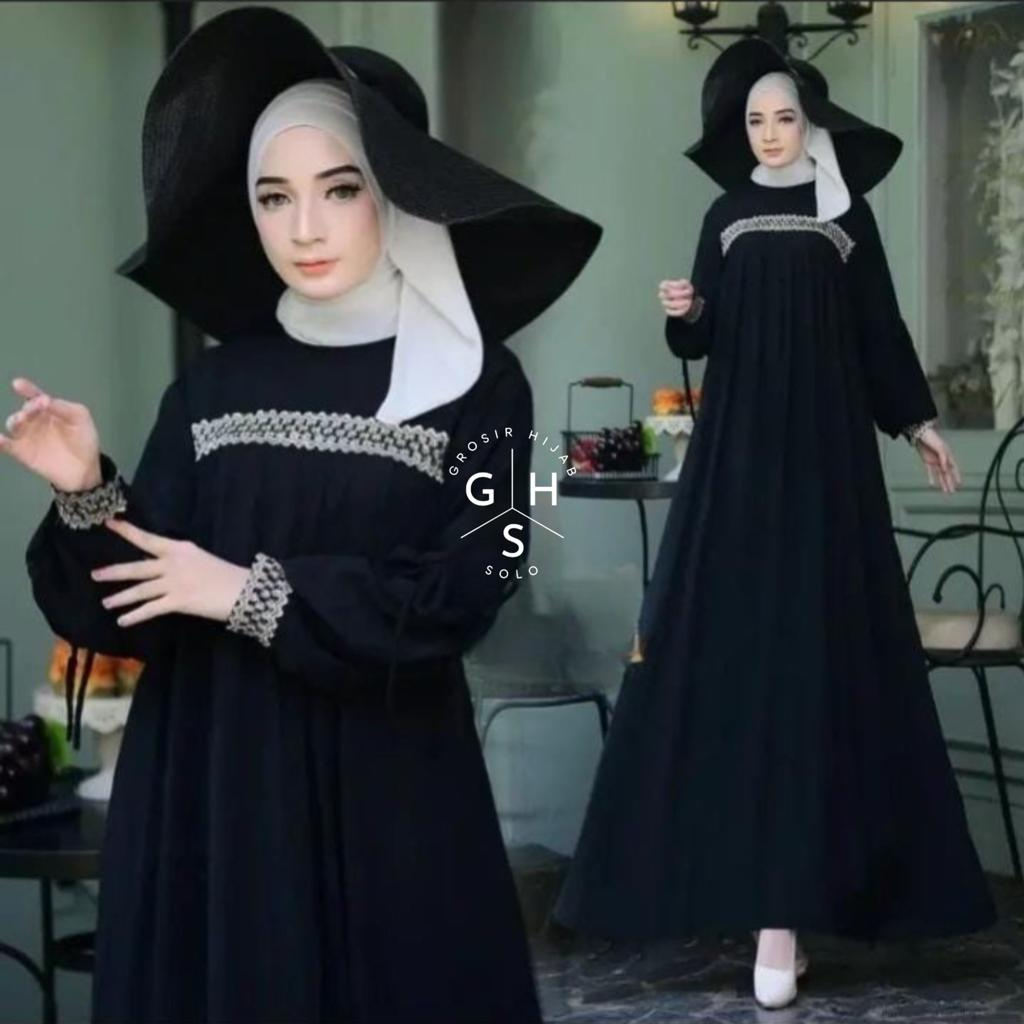 IRENA GAMIS OVERSIZE MAXI RENDA TALI DAILY BUSUI DRESS WANITA CRINCLE AIRFLOW PREMIUM (DBY)