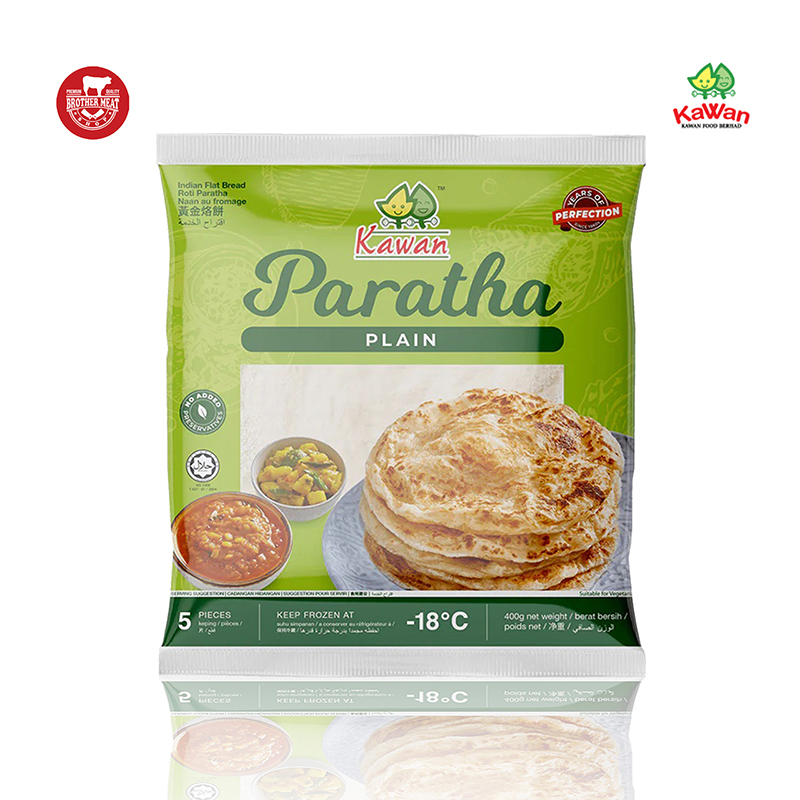 KAWAN FOOD Paratha Plain isi 5pcs 400gr, Roti Paratha / Roti Parata