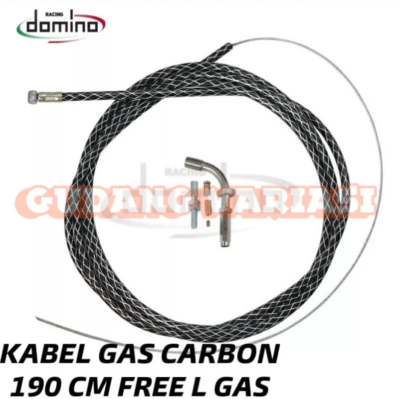 Kabel gas serat carbon 190 cm matic thailand plus L gas Original