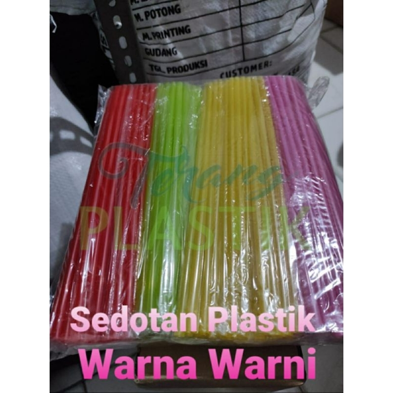 Sedotan Plastik warna warni