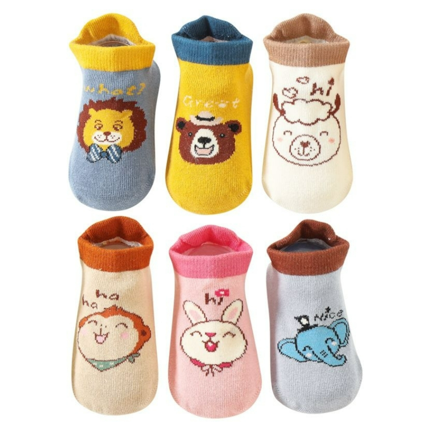 Kaos Kaki Anti Slip 0-1 Tahun Garis Bayi Anak High Quality List Animal Lucu CBKS VC