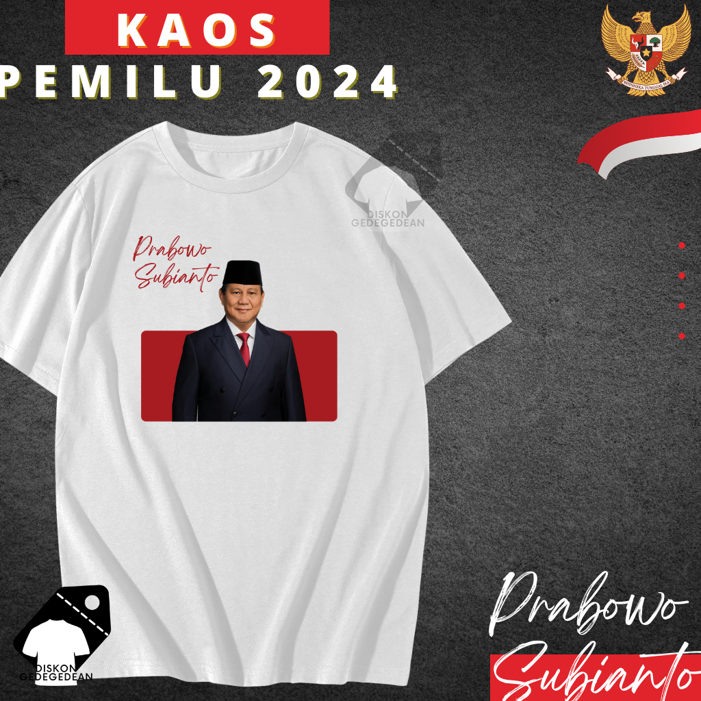 KAOS PRABOWO SUBIANTO - BAJU PRABOWO SUBIANTO -TSHIRT PRABOWO SUBIANTO - CALON PRESIDEN 2024 ( 3 MOD