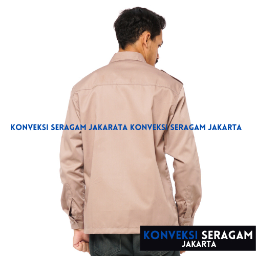 Baju Kemeja PDL Lengan Panjang Seragam Kerja Dinas Lapangan Outdoor Outdor Gunung Komunitas Custom Bordir Khaki Pria Wanita