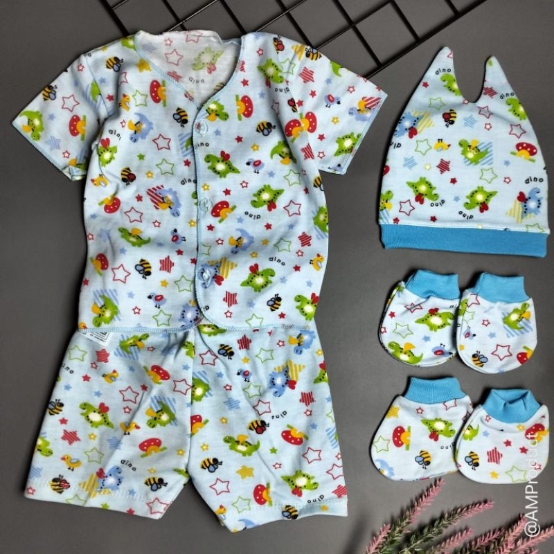 set hemat baju bayi motif the ocean newborn 0-3 bulan