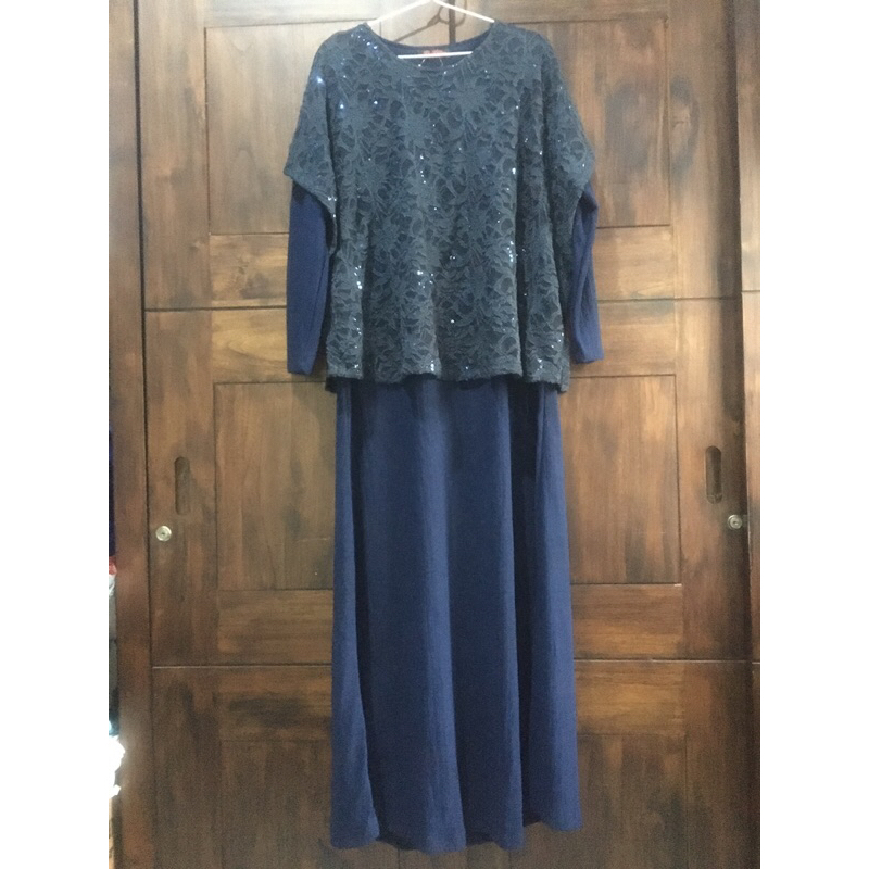 Maxi Long Dress R Filly Biru Dongker XL