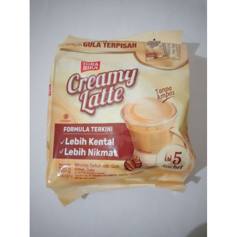 

Torabika creamy latte per pak isi 5 sachet