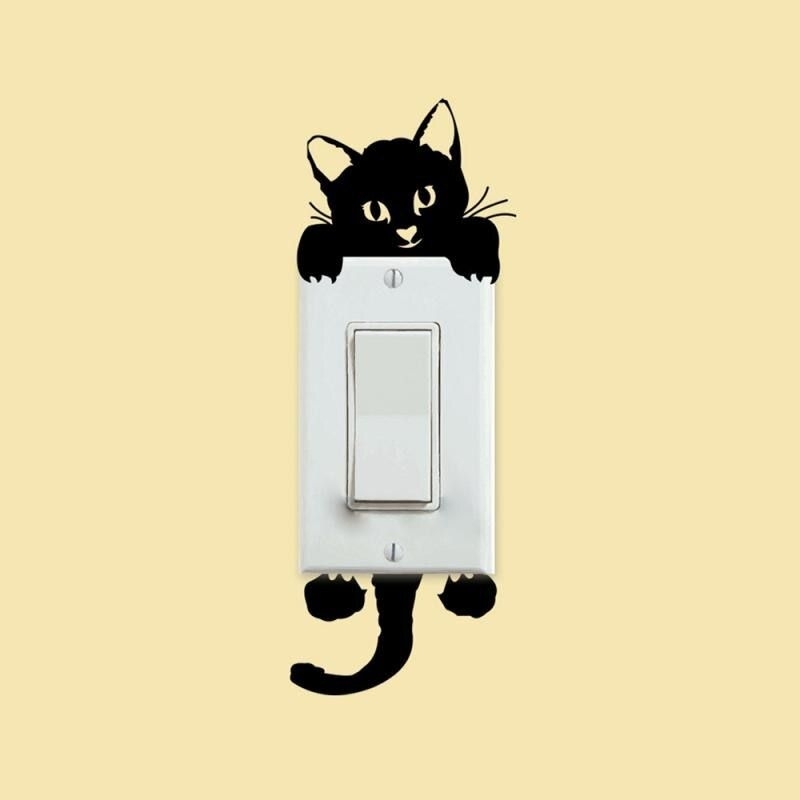 Stiker Dinding Lucu Sleeping Cat Wallpaper