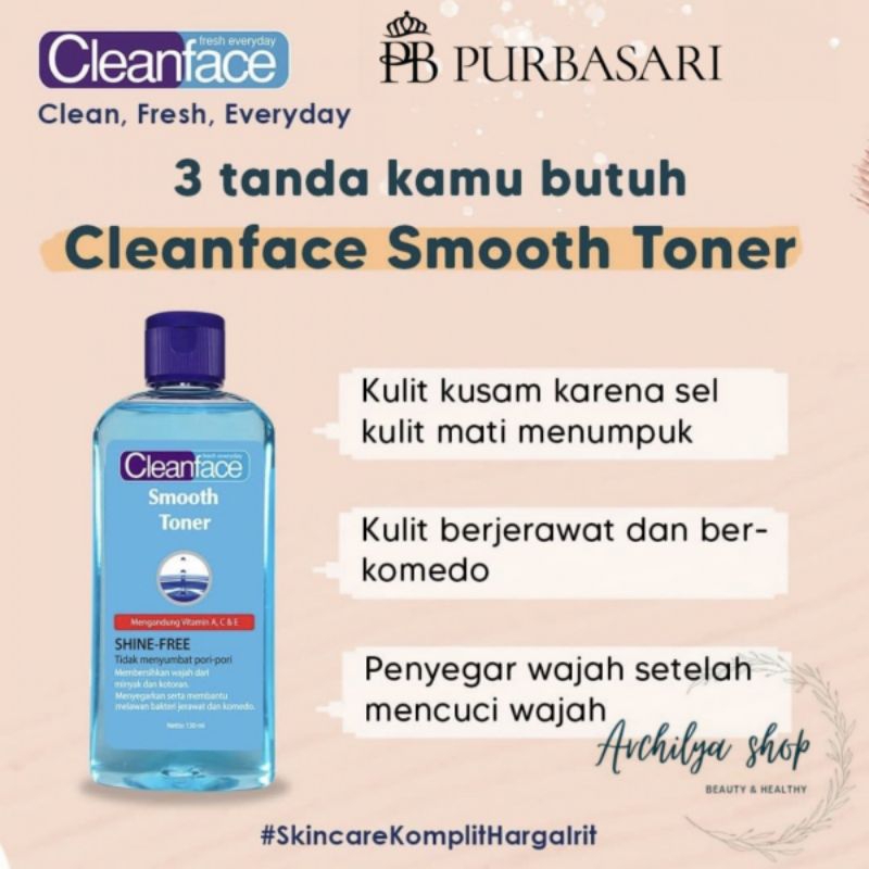 CLEANFACE Purbasari Smooth Toner 130ml Toner Wajah