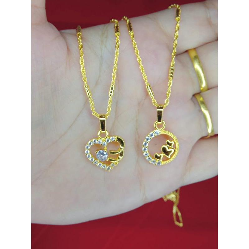 kalung pelintir variasi love zicron anak dan dewasa lapis emas 24k