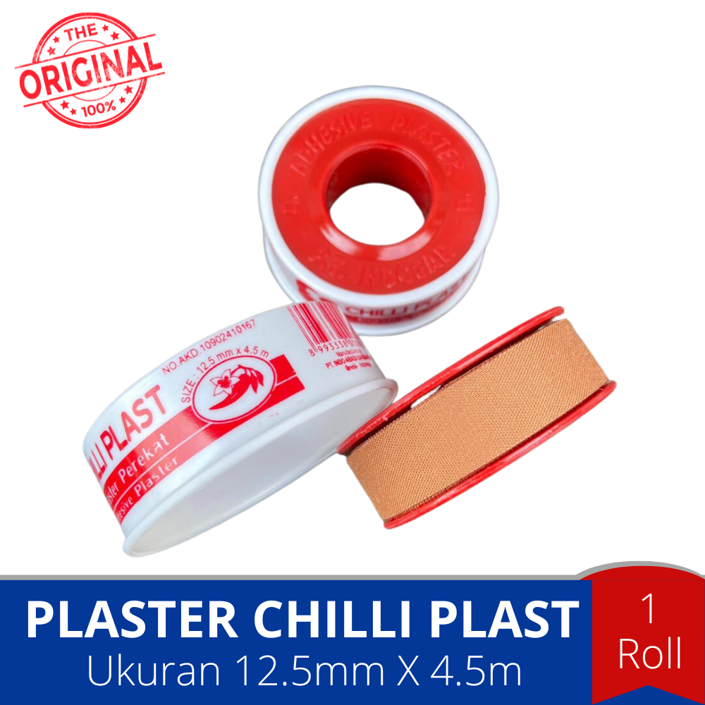Plaster Roll Kecil Perekat Kain Kasa Kebutuhan Medis Penutup Luka Chilli Plast - ORIGINAL