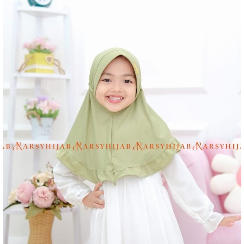 jilbab anak meira tk tali ropel / kerudung tk jersey premium 3-6thn