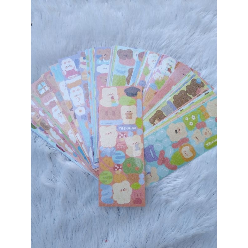 

Stiker Decorative Toploader Journal Hologram Glitter Motif Beruang Anjing Lucu 1 lembar