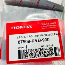 87509KVB930 LABEL PROHIBIT FILTER CLEANING