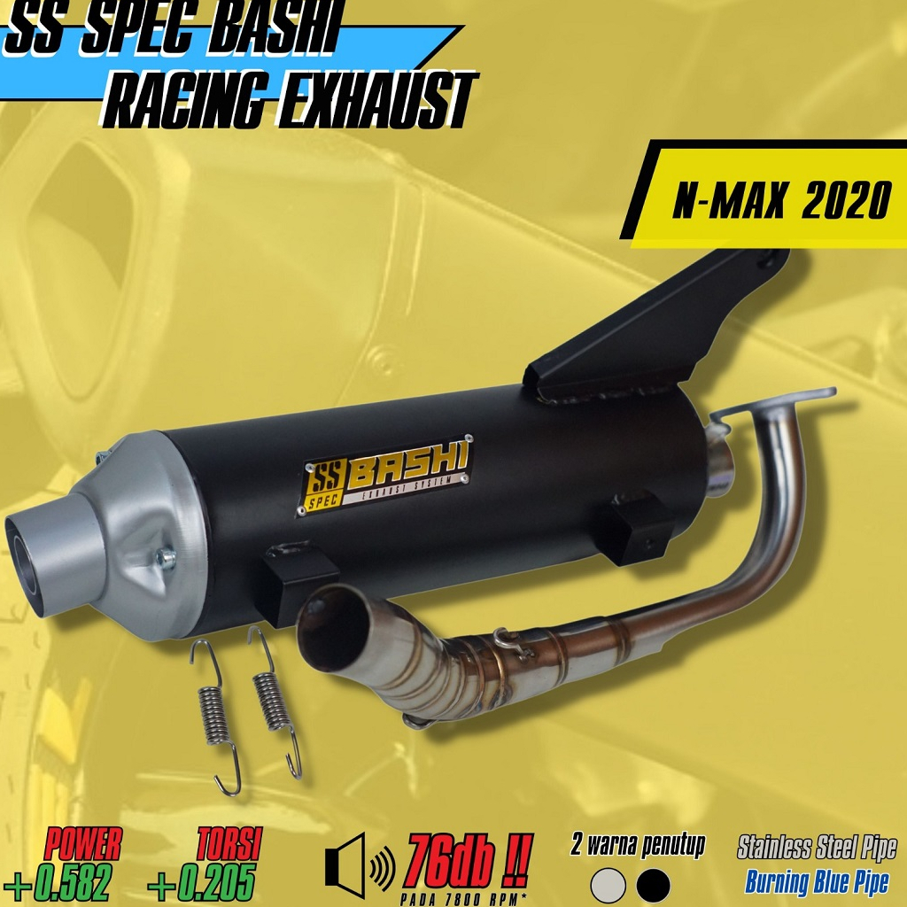 KNALPOT YAMAHA NMAX 2020 EXHAUST STAINLESS  STANDAR RACING BASHI