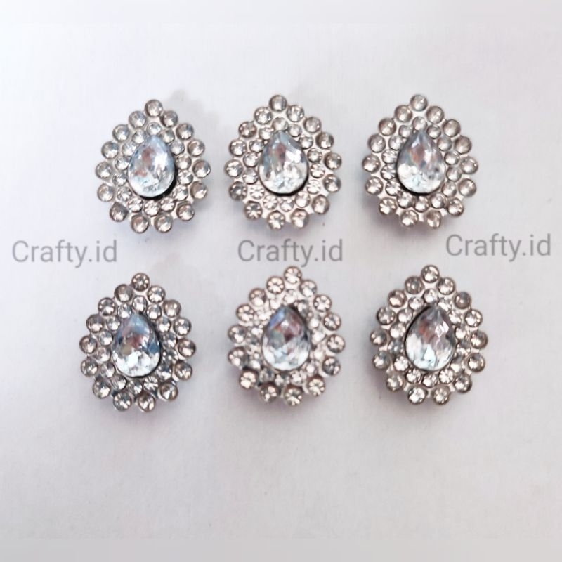6 pcs - payet jahit permata motif tetes