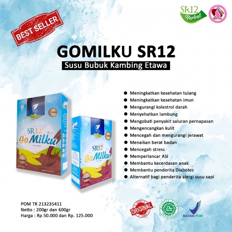 

GOMILKU SR12 susu kambing etawa cokelat/stroberri/original