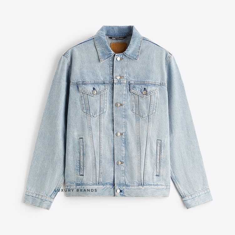 Jaket Denim ZARA for Man Original Denim Jacket Light Blue