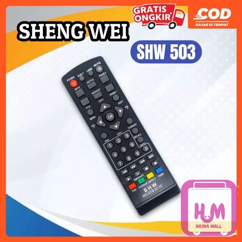 REMOTE MULTI SET TOP BOX Remot STB DVB T2 Terlengkap STB SHENG WEI SHW-503