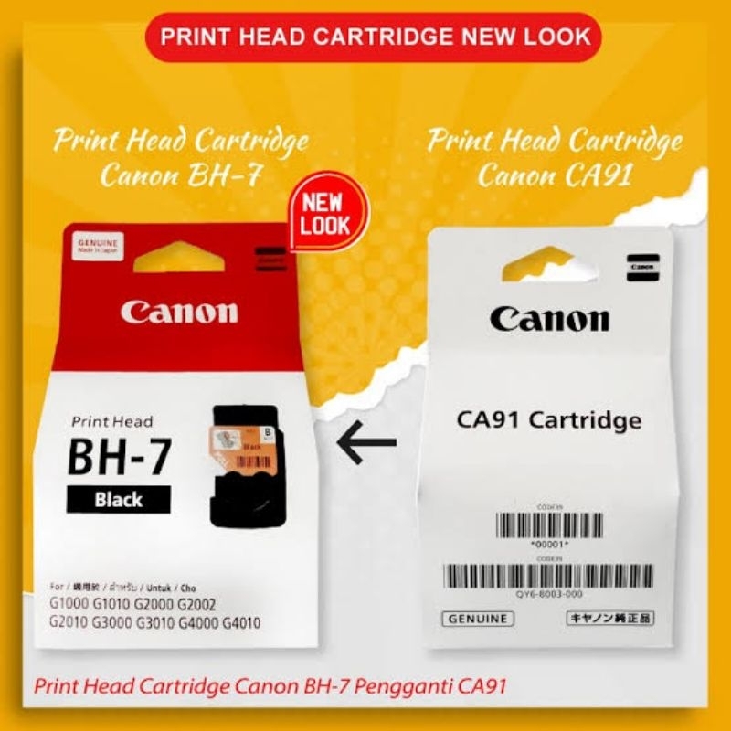 print head Canon bh-7 black &amp; ch7 colour satuan Original for Canon G1000,G1010,G2002,G2010,G3000