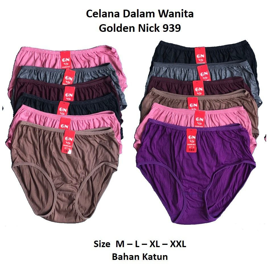 6pcs celana dalam wanita GOLDEN NICK GN939 |  WARNA TUA