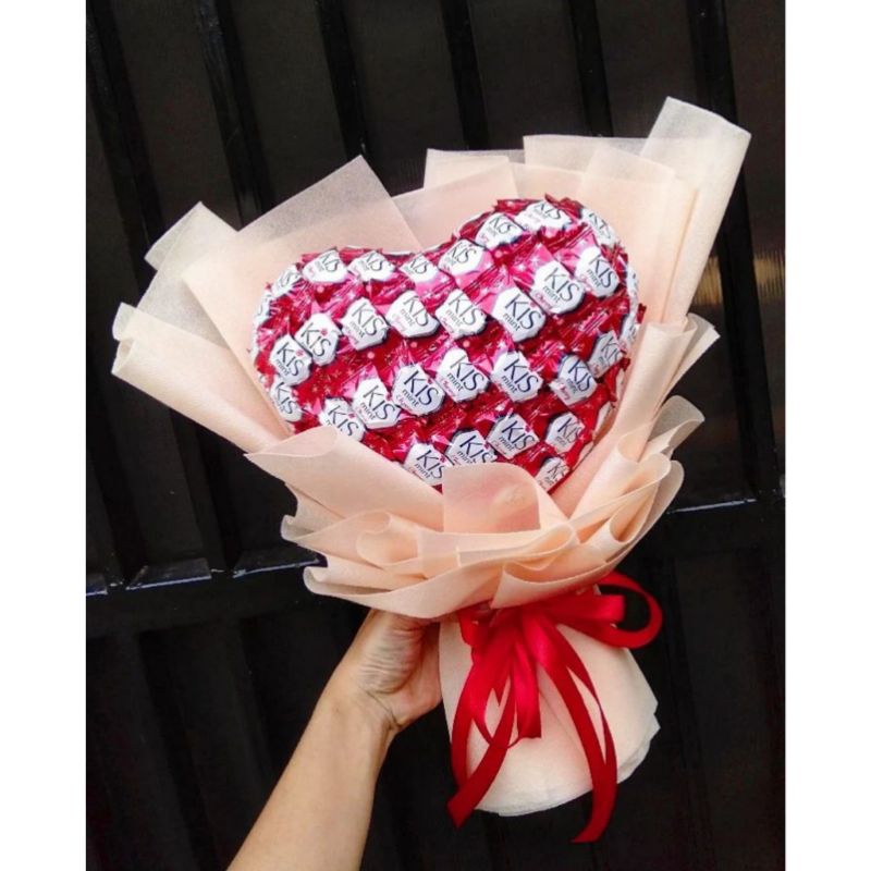 BUKET PERMEN KIS - Medium Candy Bouquet / hadiah Ulang Tahun, Hari Guru, Hari Ibu, Valentine, Wisuda (Graduation) Kado Unik