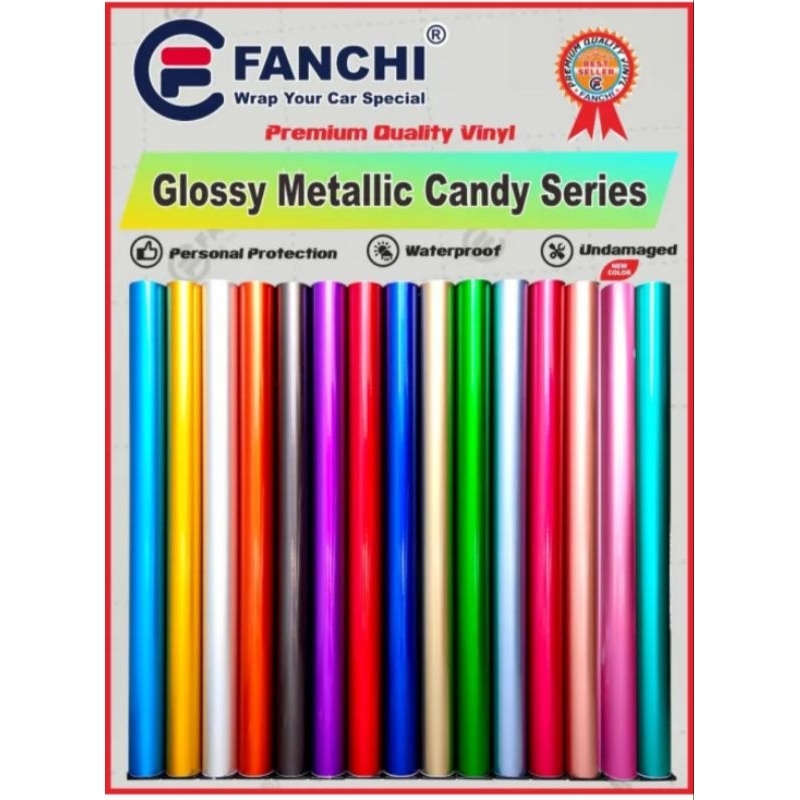 ROLL STICKER FANCHI GLOSSY METALLIC CANDY SERIES PREMIUM WRAP 152cm x 18m ROLL