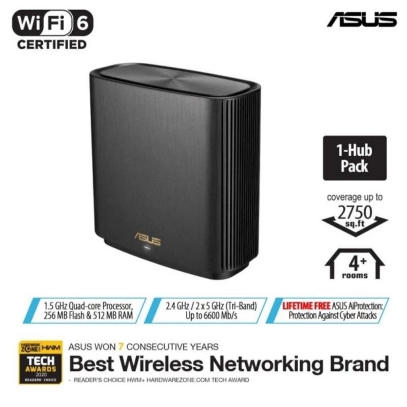 ASUS ROUTER XT8 ZENWIFI AX6600 TRI-BAND MESH WIFI SYSTEM [ SINGLE PACK ]