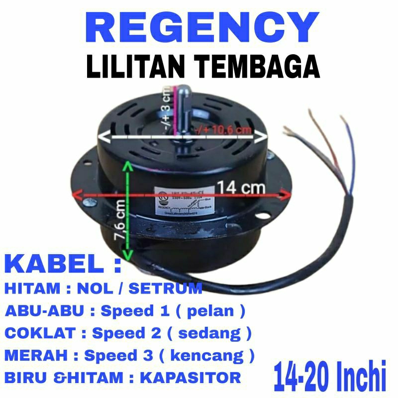 dinamo kipas angin besi floor fan , REGENCY 14,16,18,20 INCHI Gulungan Tembaga