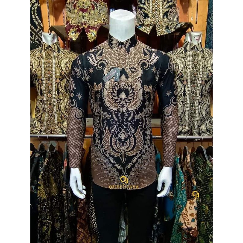 Batik Pria Slim Fit Premium Kemeja Baju Batik Pria Lengan Panjang Slimfit