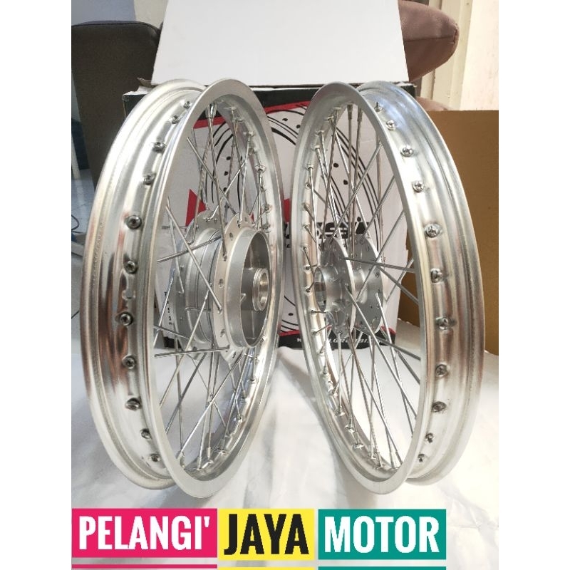 Velg Motor Honda Verza - Cb Verza - Velg Jari Set tromol Silver Model Original - Ukuran Velg 17x140 