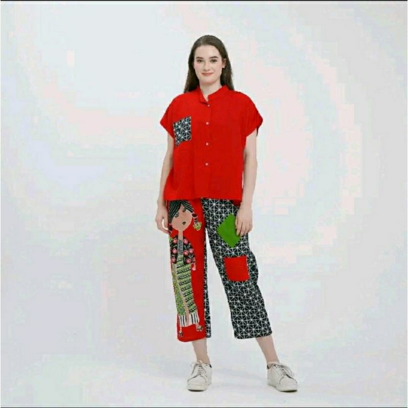 ONE SET TEJO KEPANG SEMERBAK BATIK ORI SETELAN WANITA KEKINIAN 2023 SETELAN WANITA TERBARU SETELAN  