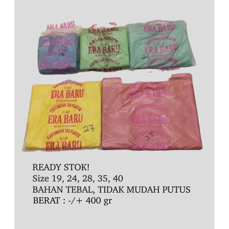 Kantong Plastik Kresek Asoy Tebal Berwarna Uk 19, 24, 28, 35