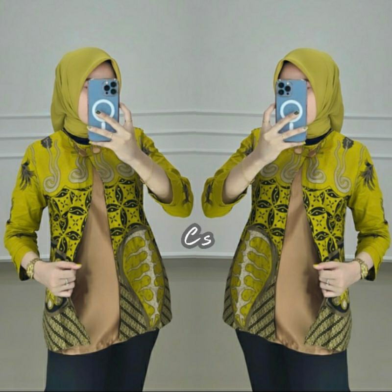 BAJU BATIK WANITA MODERN MONALISA GENES M,L,XL asli PEKALONGAN