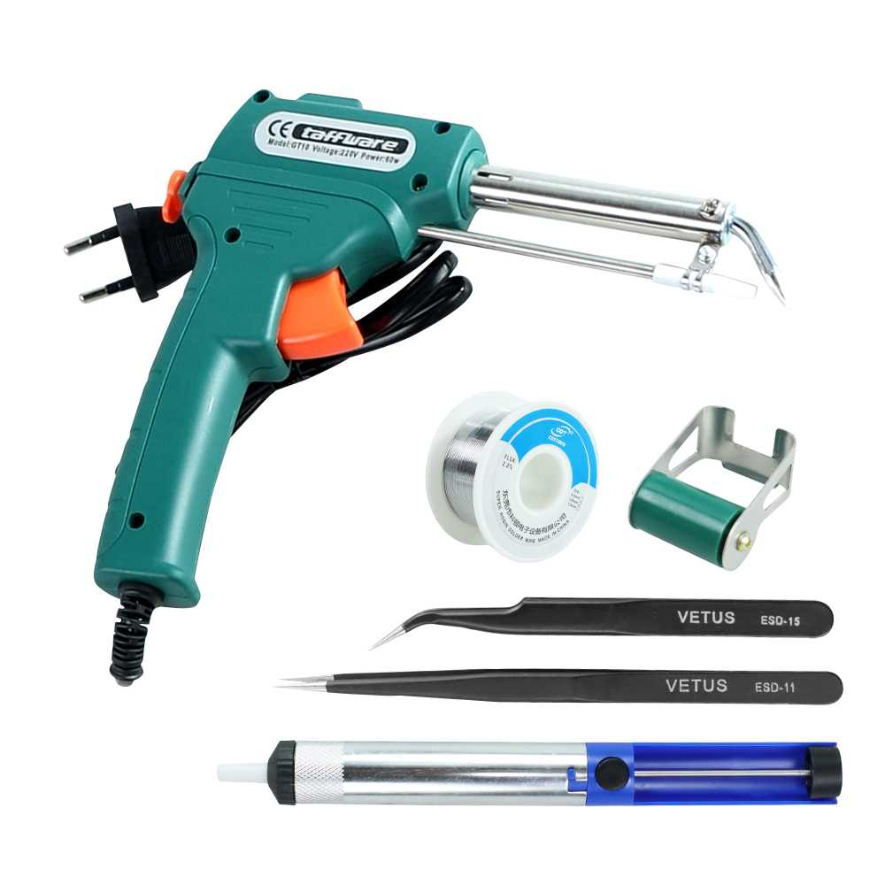 Taffware Solder Listrik Tembak Tin Iron Gun Handheld Wire Tweezer 60W