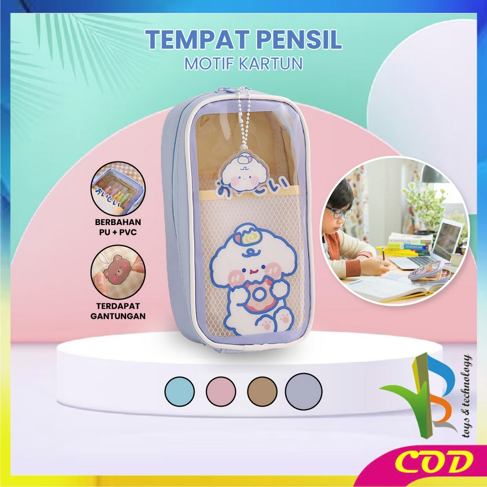 

RB-A61 Tempat Pensil Anak Transparan Motif Kartun Pencil Case Multifungsi Ala Korea Pouch Serbaguna / Tempat Alat Tulis Tempat Pulpen Perlengkapan Sekolah