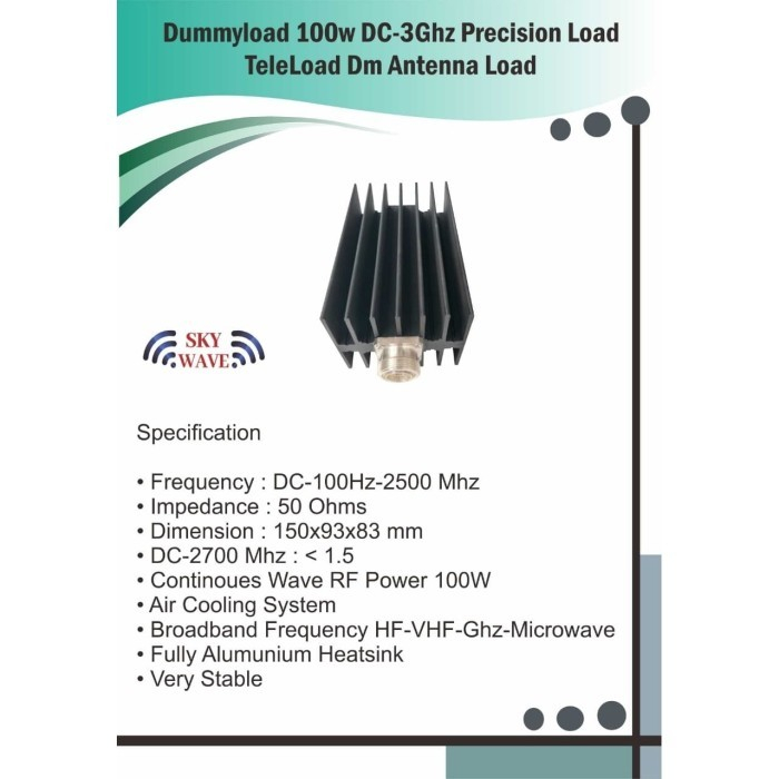 Dummy load 100w DC-3Ghz Precision TeleLoad Din Female