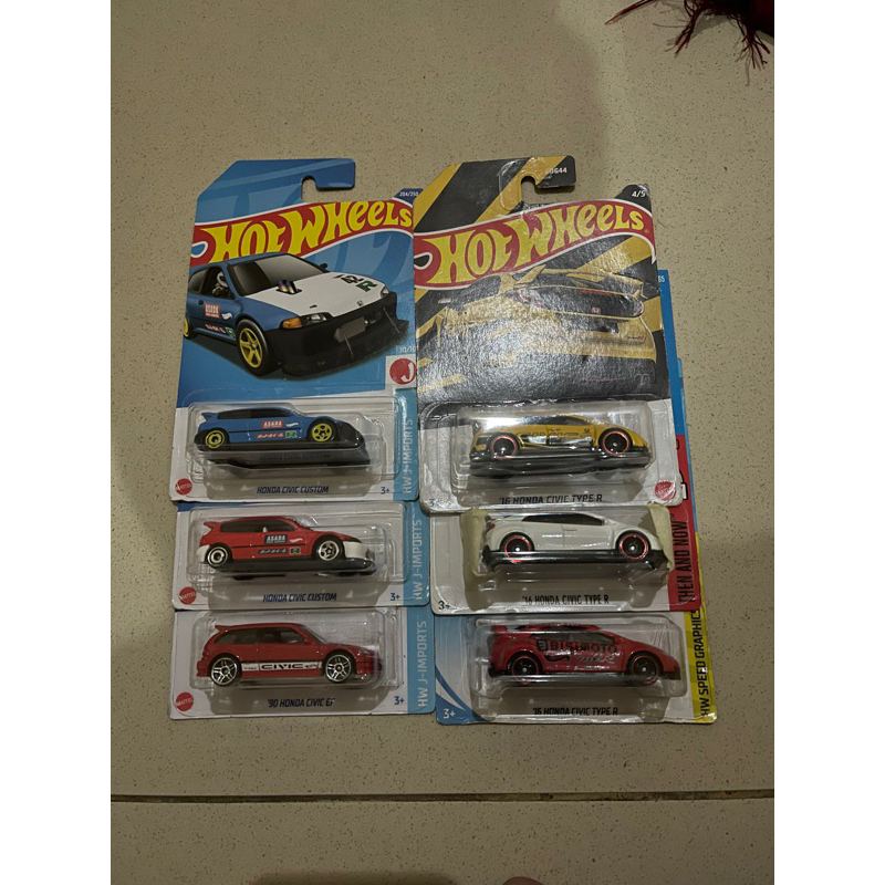 DIECAST / HOT WHEELS / CIVIC EF / CIVIC TYPE R / CIVIC CUSTOM / JDM / HKS