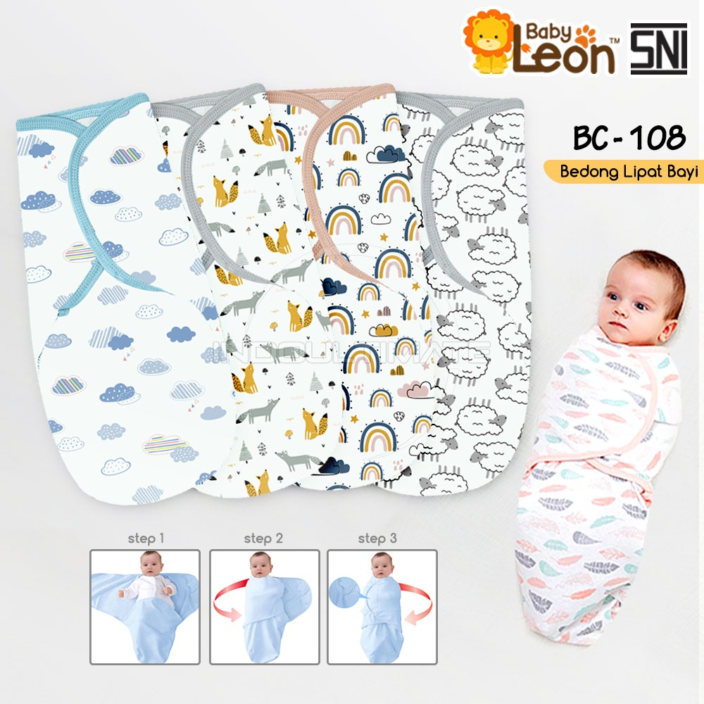 Bedong Instan Lipat Baby Leon - Bedong Bayi Instant Lipat