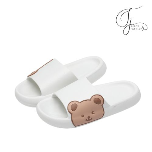 SJPOP Sandal Karakter Motif Bear Beruang Sendal Karet Couple Slip On Karet Empuk Home Slipper Anti Slip Wanita Pria Gaya