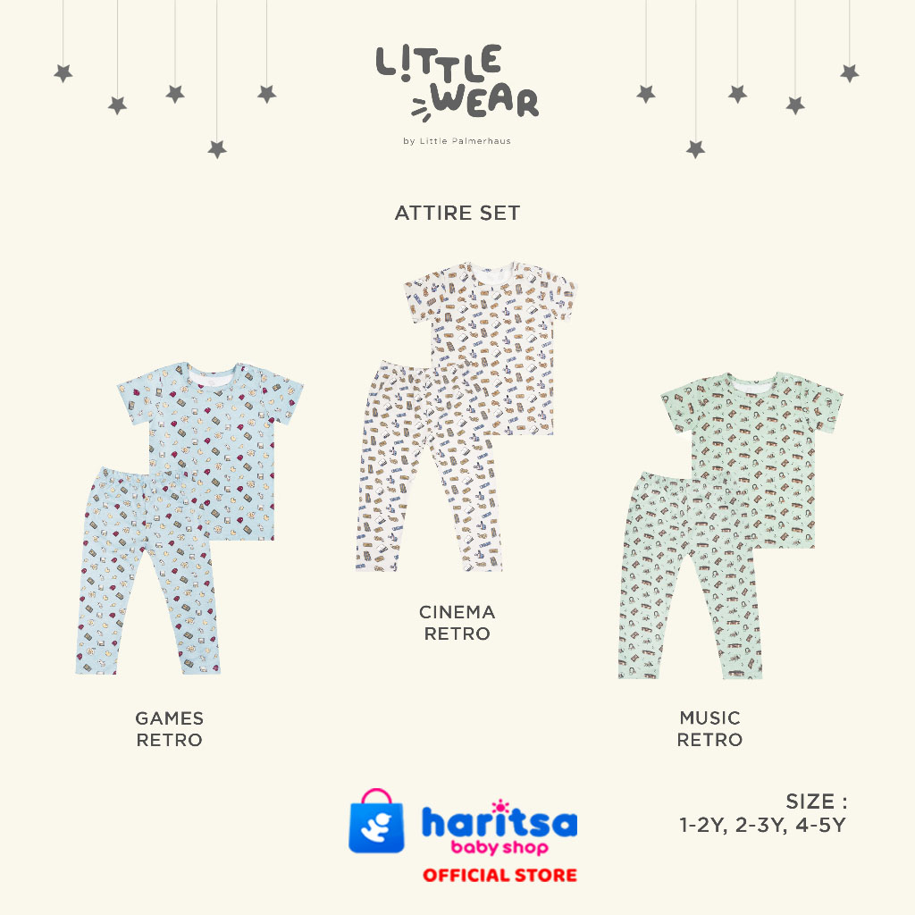 LITTLE PALMERHAUS LITTLE WEAR ATTIRE SET SETELAN BAJU PENDEK CELANA PANJANG 1-5 Tahun Motif Terbaru