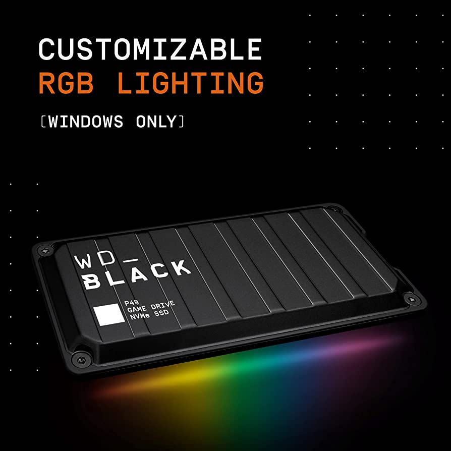 WD Black P40 SSD External 500GB / 1TB / 2TB P 40 RGB Game Drive