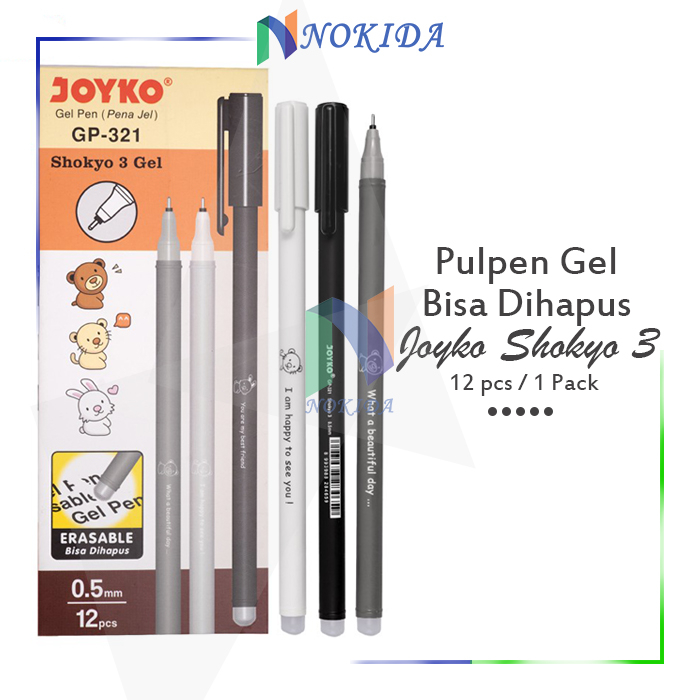 

Nokida Pulpen Shokyo 3 Gel Joyko GP-321 [1 Box] Ballpoint Gel Pen Erasable Bolpen Bisa Dihapus 1 Pak