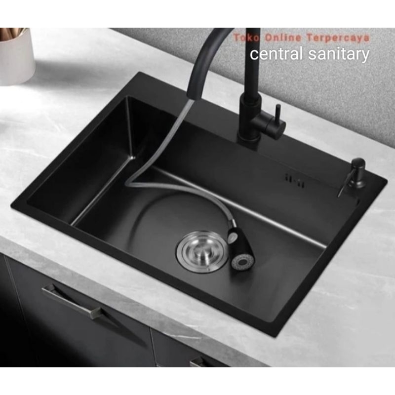 kitchen sink LUNAR 5243 hitam black bak cuci piring wastafel dapur kotak