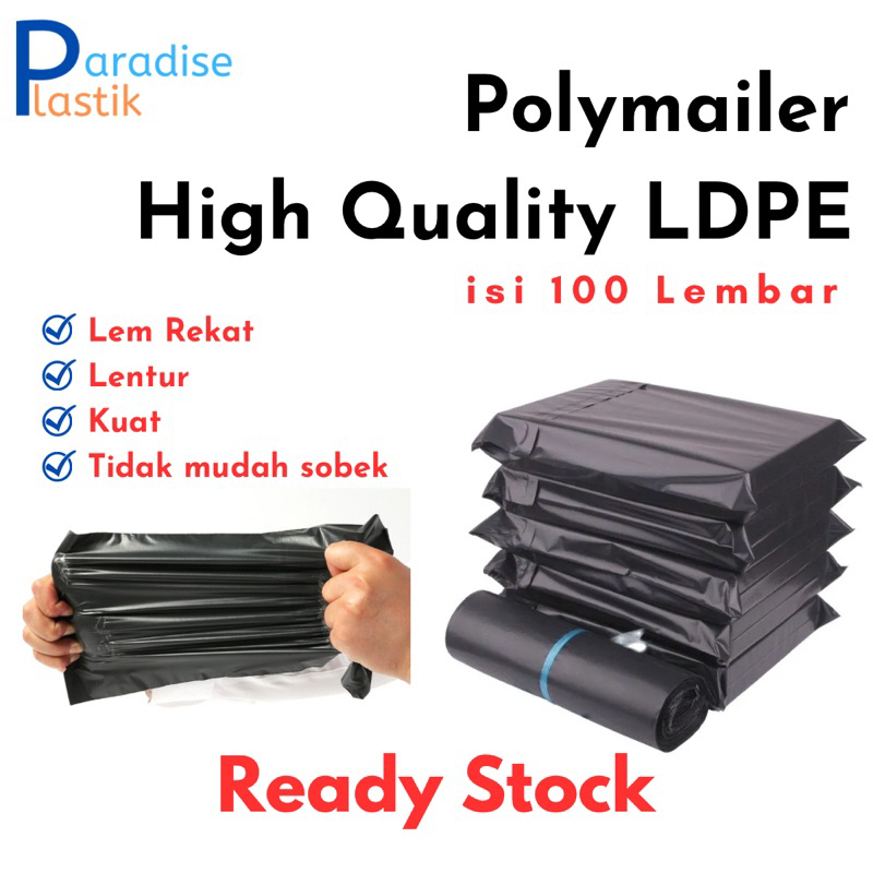 

Plastik Polymailer murah | plastik packing olshop | Hitam 100 pcs
